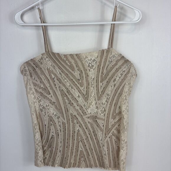 Alexandra Rosati Women's Size 10 Cream Lace Tank Top W/ Matching Dual Zip Jacket - Picture 7 of 16